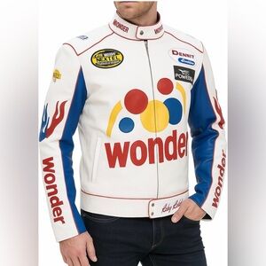 Ricky Bobby Talladega Nights Jacket Mens XSmall Faux Leather Racing Wonder Bread